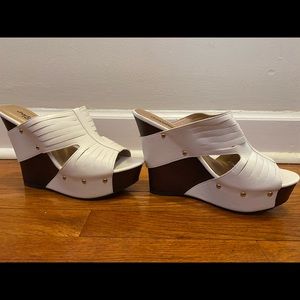 Wedge slip on heels
